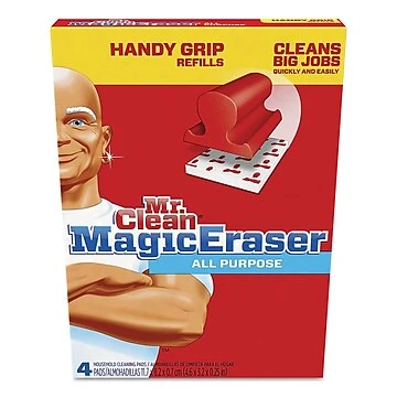 Magic Eraser Handy Grip Replacement Pads, 4 3/5 X 3 1/5, White, 4 Pk, 8 Ct