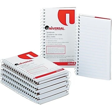 "Universal Side Wirebound Memo Books, 5"" x 3"", Narrow Ruled, 50 Sheets/Pad, 12/Pk"
