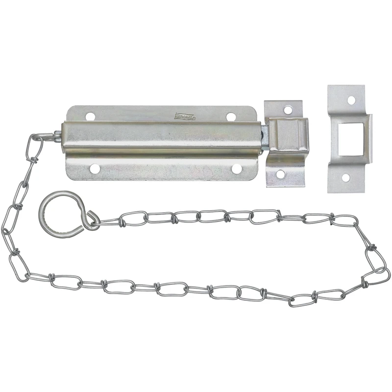 Door Chain Bolt, Zinc, 6 In.