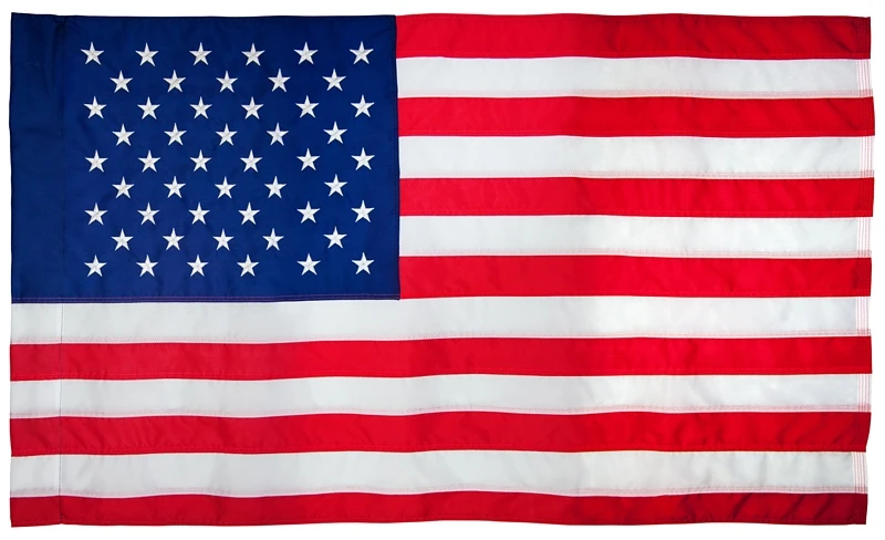 2.5 Ft. X 4 Ft. Nylon American Flag With Sewn Stripes And Embroidered Stars