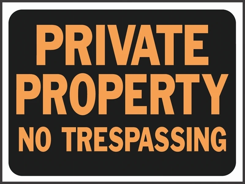 Private Property/No Trespassing Sign, Plastic, 9 x 12-In.