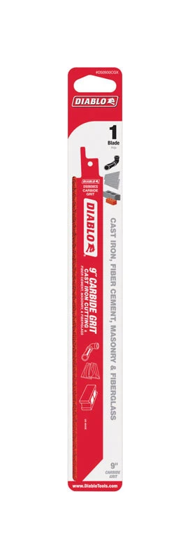 Reciprocating Saw Blade, Carbide Grit, 9-In.