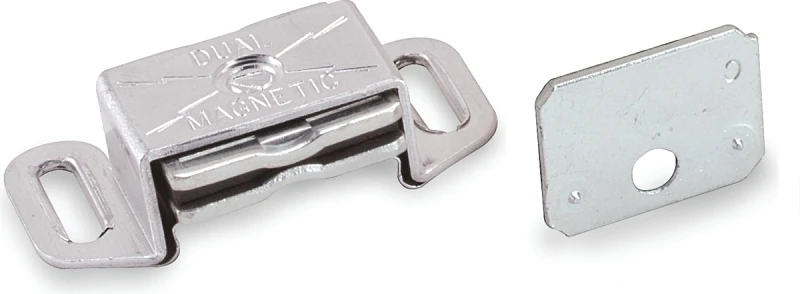 Magnetic Cabinet Catch, Aluminum, 2-3/16 in.