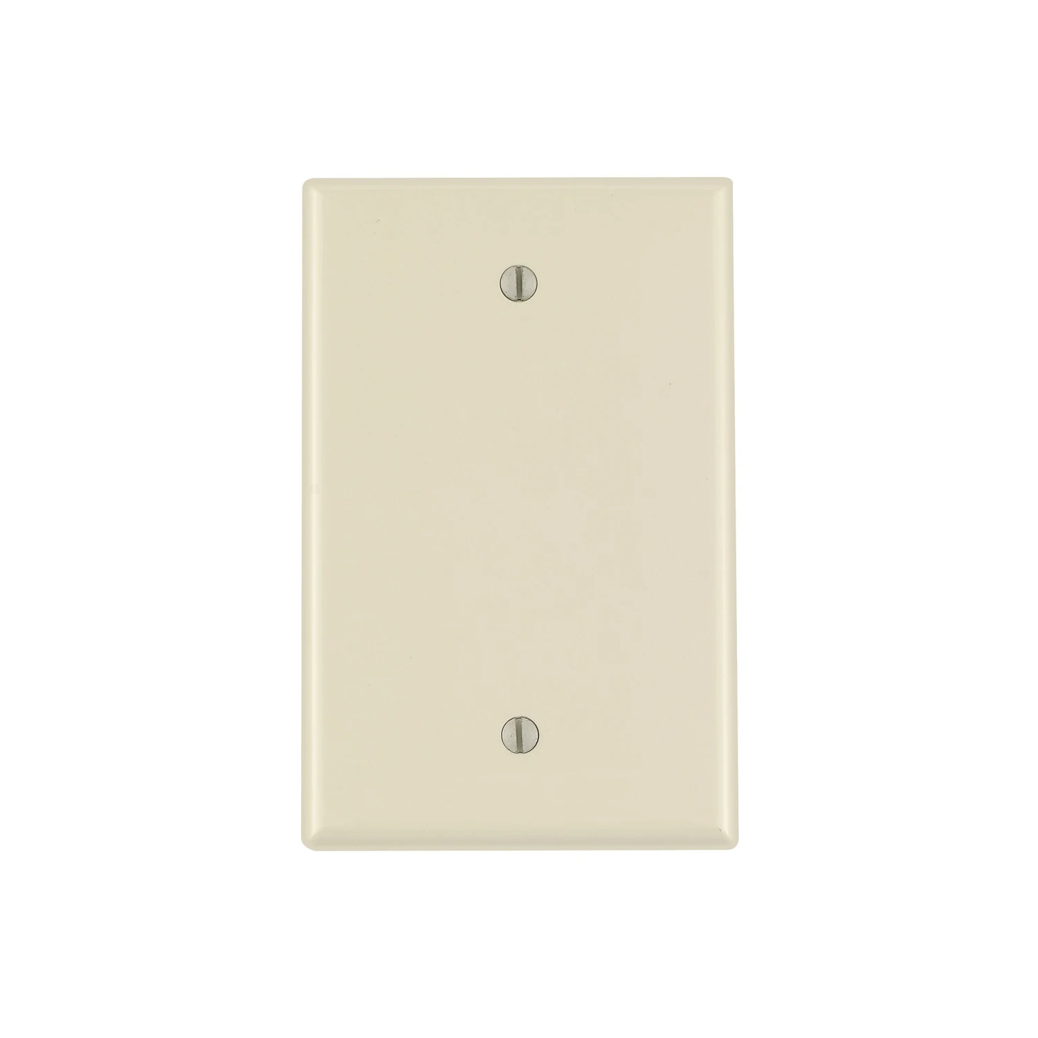 Leviton PJ13-I Blank Wallplate, 4-7/8 in L, 3-1/8 in W, 1/4 in Thick, 1-Gang, Nylon, Ivory, Box Mounting