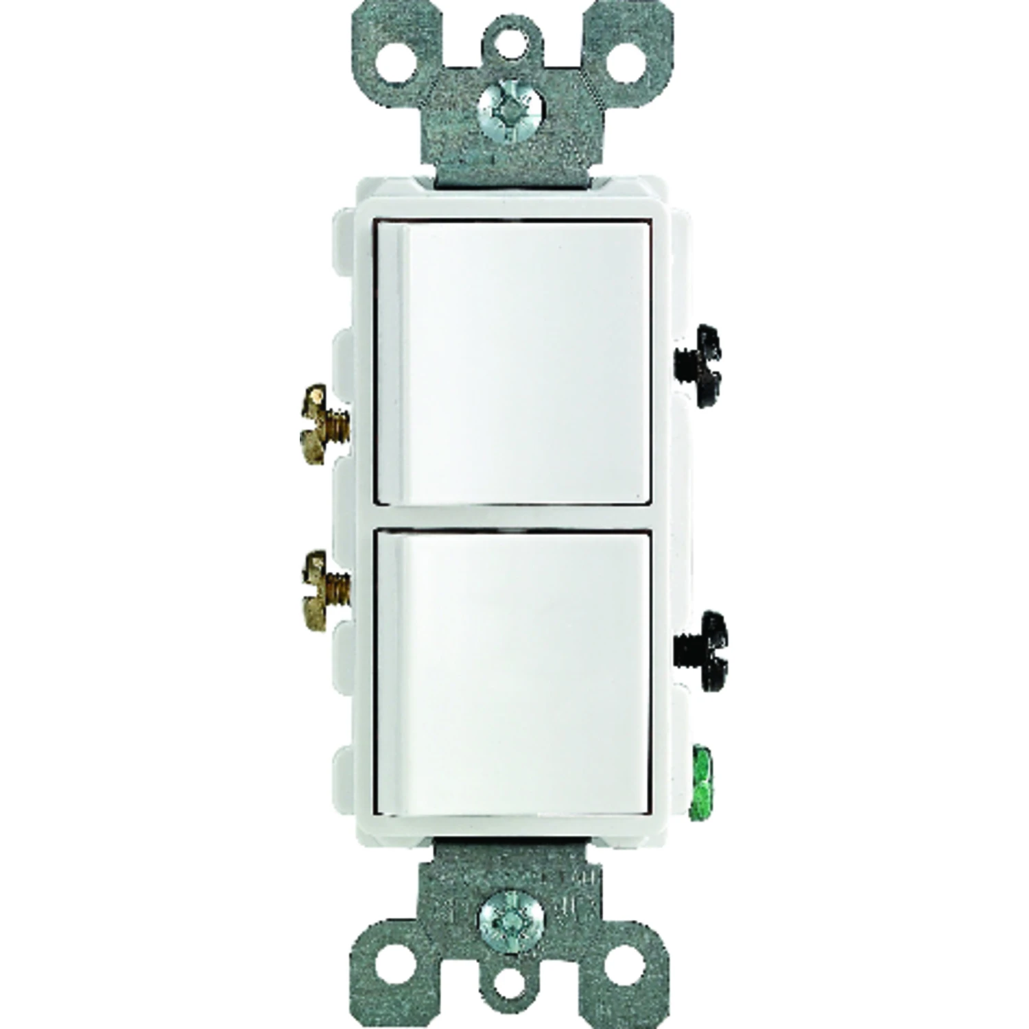Decora R62-05634-0WS Combination Switch, 15 A, 120/277 VAC, SPST, Side Wire Terminal, Thermoplastic Housing Material