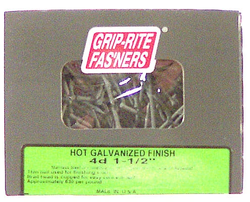 8d 2-1/2 In. Hot-dipped Galvanized Steel Finishing Nails - 1 Lb Box