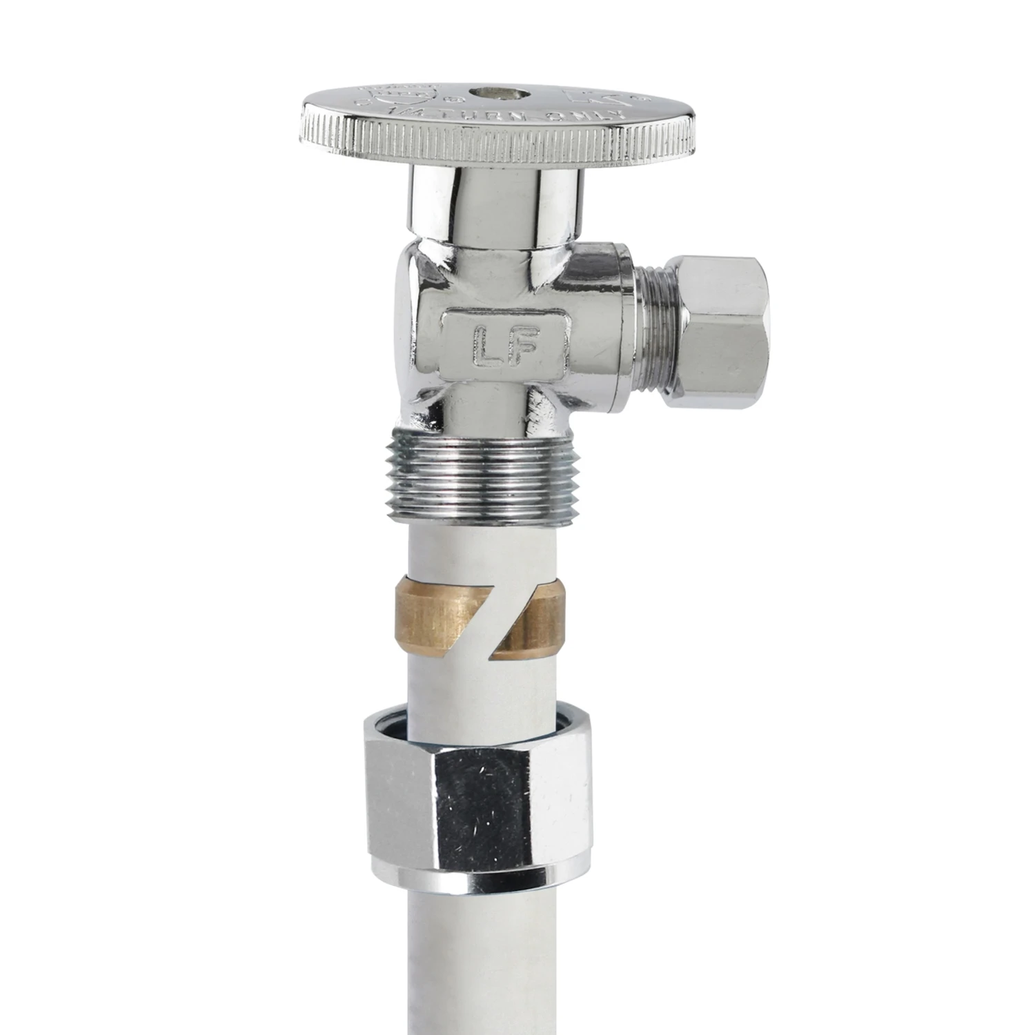 No Crimp 1/2 In. X 1/4 In. Quarter Turn Pex Angle Valve