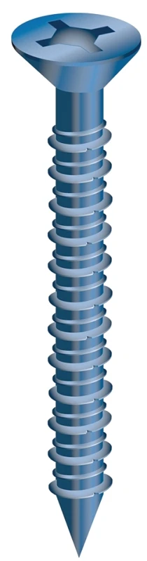 636t Flat Head Concrete Screws, 1/4" X 4", Box Of 100