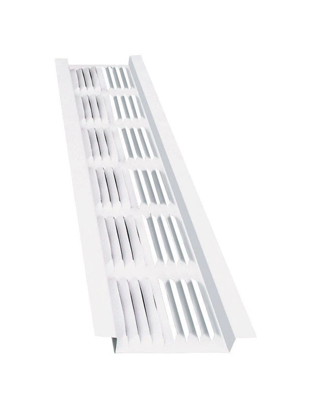 8 Ft. Louvered Continuous Soffit Vent, 2 In. H X 2-3/4 In. W, White Aluminum