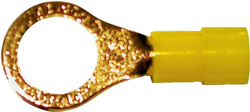 65637 Goldtech Ring Terminal, 12-10 Awg Wire, Nylon Insulation, Yellow