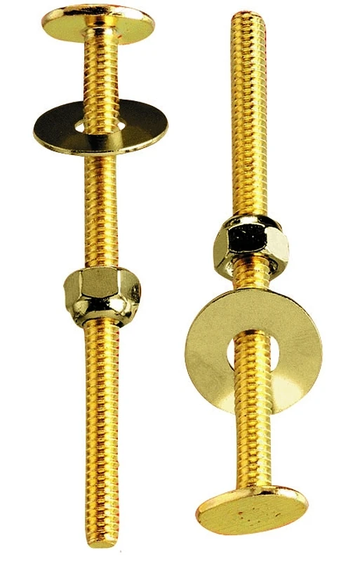 Toilet Bolt Set 1/4-20 X 3-1/2 In. Brass Plated, Model Pp835-14, 6 Pk