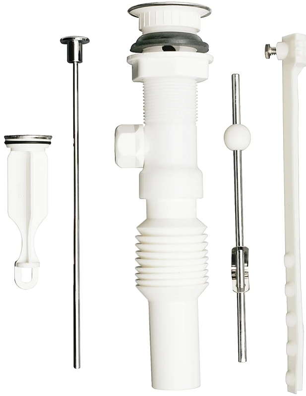 Flex N Fix 1-1/4 In. Chrome Plastic Pop-up Lavatory Drain Assembly