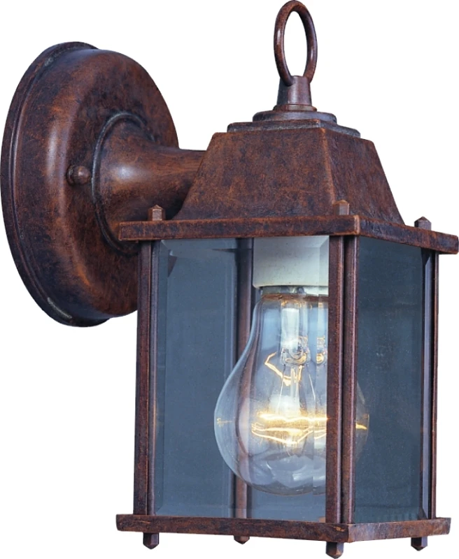 Al1037-rb3l Rustic Brown Wall Mounted Lantern, 1 Light