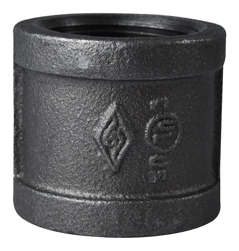 1-1/4 Inch Black Malleable Coupling, Model B220 32, Sch 40, Fip Connection