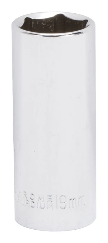 19mm Deep Socket 3/8 Drive 6 Point Chrome Vanadium Steel
