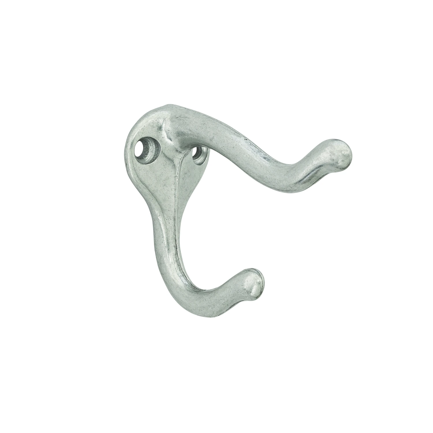 Medium Bright Nickel Aluminum 1-1/4 In. L Coat/hat Hook 1 Pk, 35 Lb Capacity