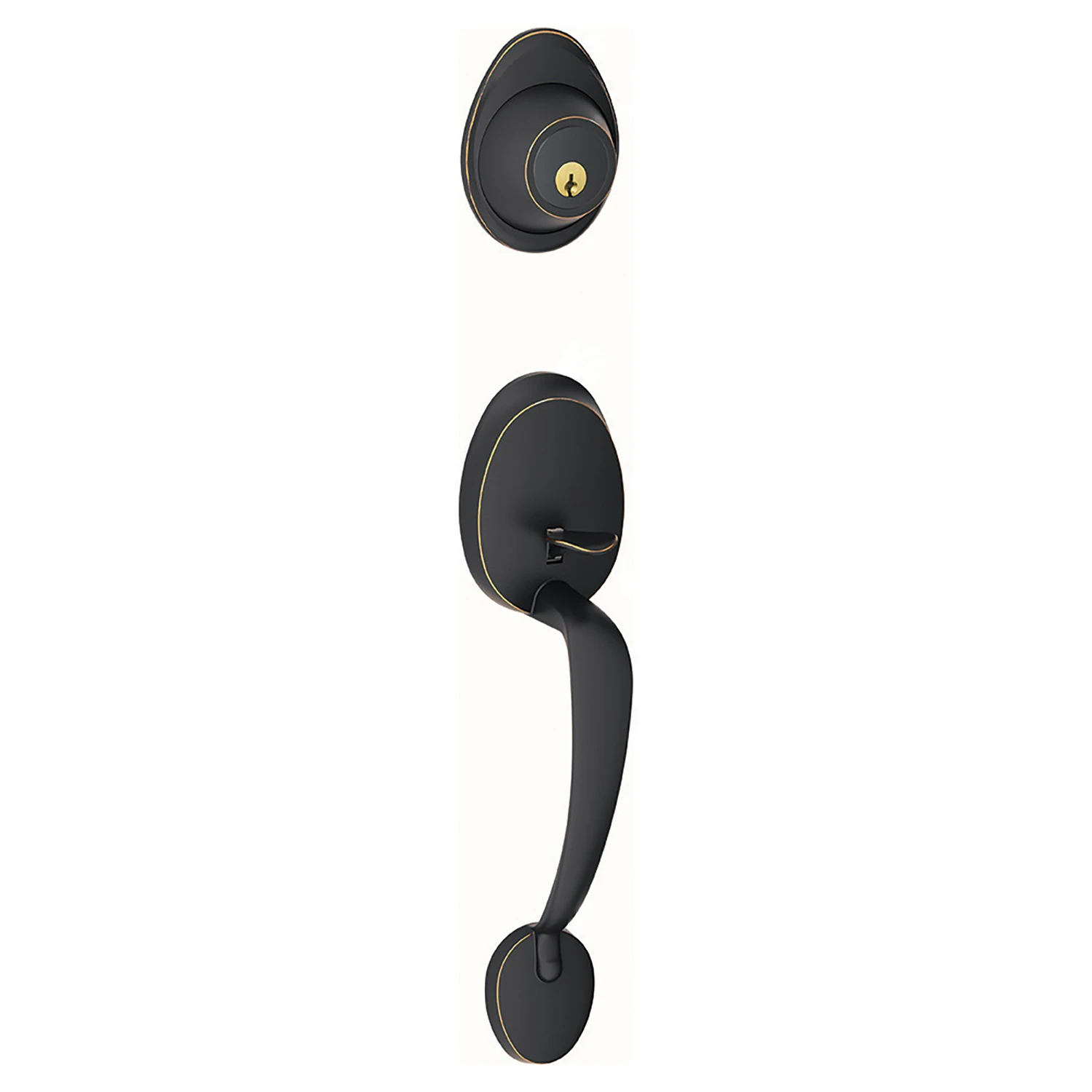 J Series Barcelona Aged Bronze Handleset With Deadbolt 1-3/4 In.