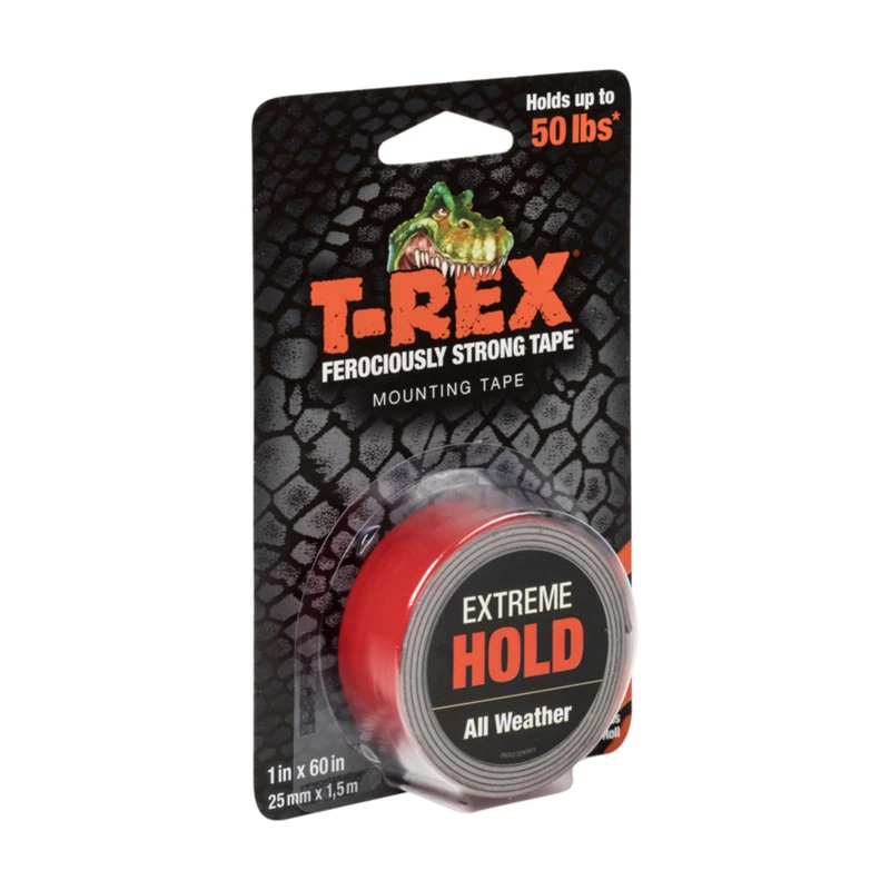 T-rex Extreme Hold Double Sided Mounting Tape Clear 1 In. W X 60 In. L
