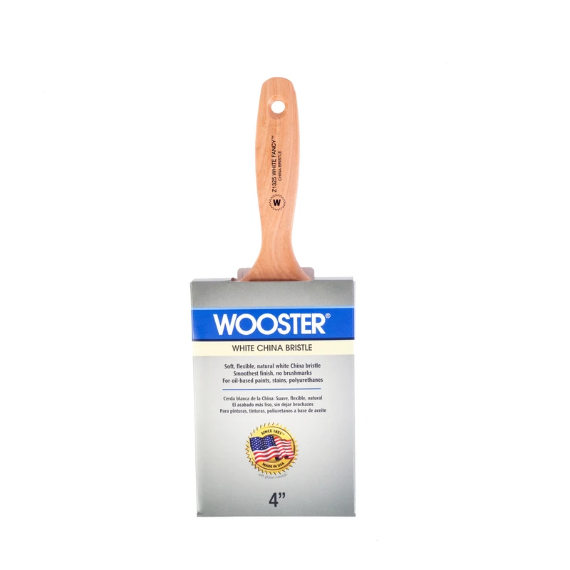 Z1325-4 White Fancy 4 Inch Chiseled Wall Paint Brush