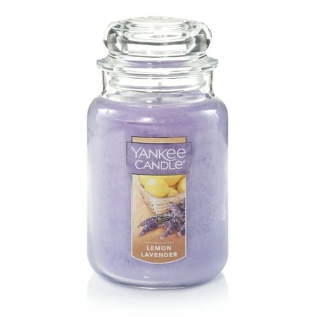 22-ounce Large Jar Candle - Lemon Lavender Scent, Light Purple
