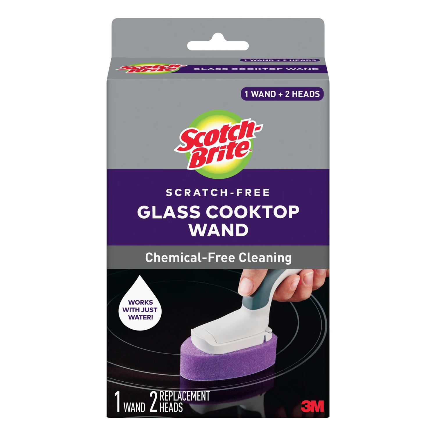 Scotch-brite Non-scratch Sponge Wand For Glass Cooktop - 3 Piece Set