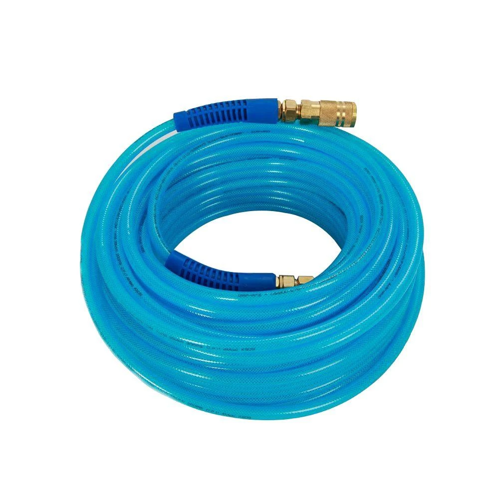 1/4 Inch X 100 Feet Blue Polyurethane Air Hose With Couplers - Grip Rite Grpu14100c