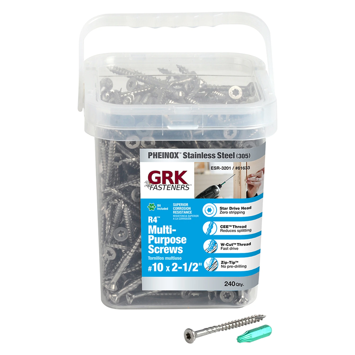 No. 10 X 2-1/2 In. L Star Flat Head Multi-purpose Screws 240 Pk