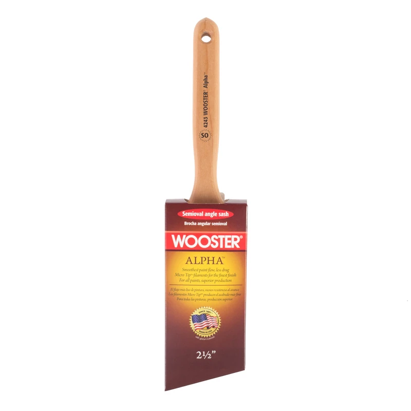 Alpha Semioval 2-1/2 Inch Synthetic Blend Angle Paint Brush Model 4243-2 1/2