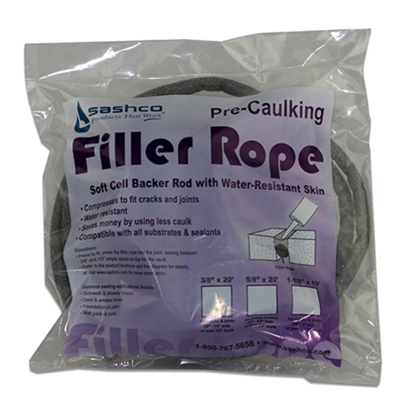 30100 Gray Foam Tuck-in Wrap Strip 0.38 In. X 20 Ft. Pre-caulking Filler Rope
