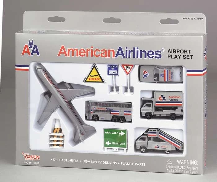American Airlines Die-cast Airport Play Set With 12 Pieces