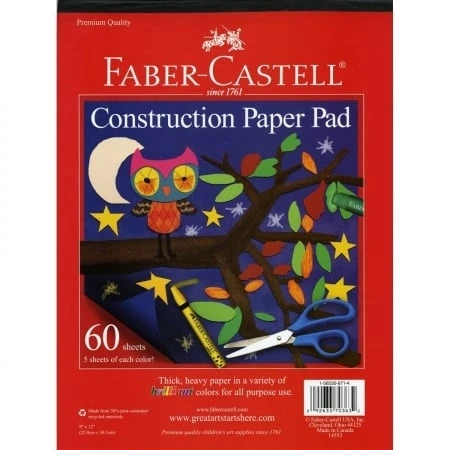 Construction Paper Pad 9 X 12 Inches - 50 Sheets