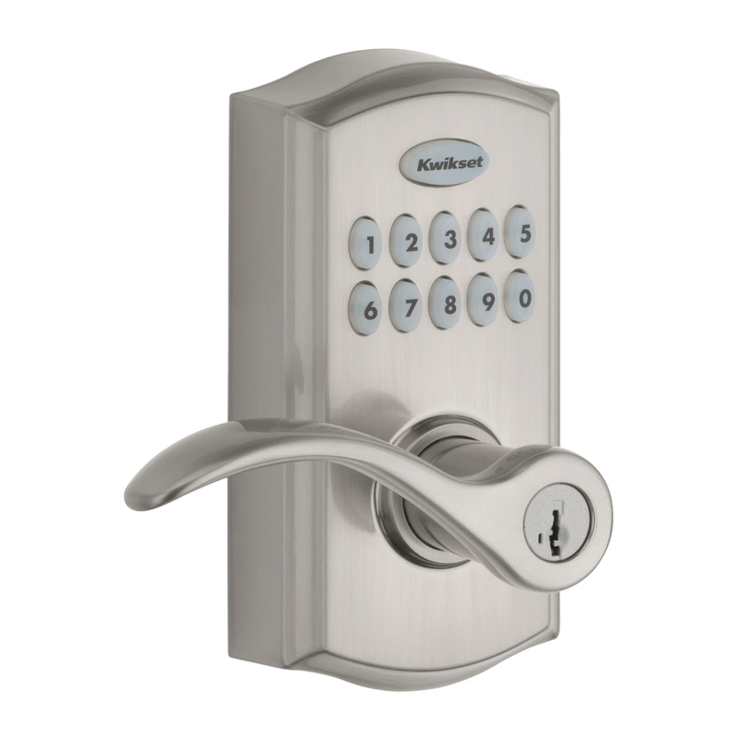 Smartkey Satin Nickel Electronic Touch Pad Entry Lever Model 99550-002