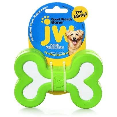 Good Breath Bone Small Rubber Dog Toy 3.5in Assorted Colors