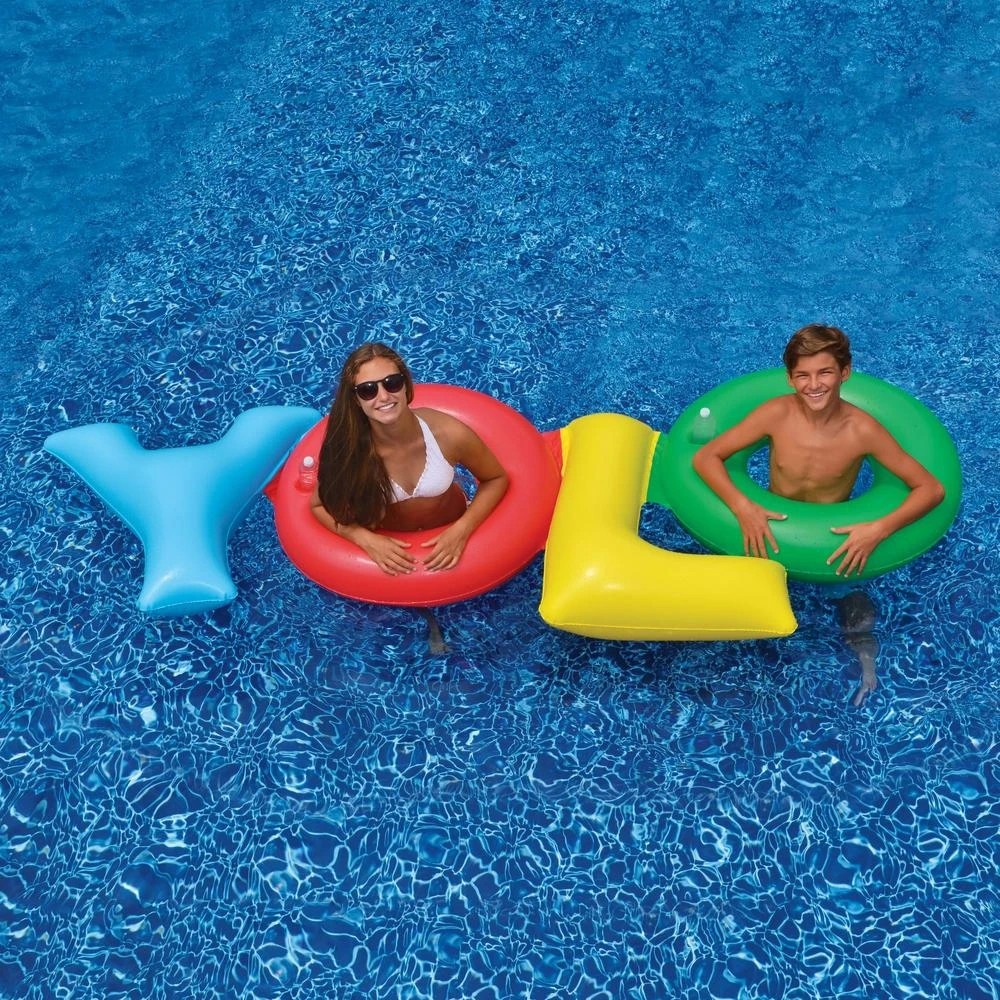 Yolo Inflatable Swimming Pool Tube Float, Multi-colored, Model 90631