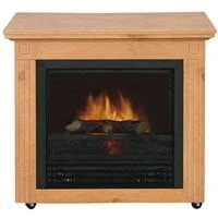 Ef5701 Cambria Electric Mobile Fireplace, Country Oak Finish, Compact Design
