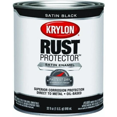 Rust Protector Brush On Enamel, Satin Black, 32 Fl. Oz. - Model 69216