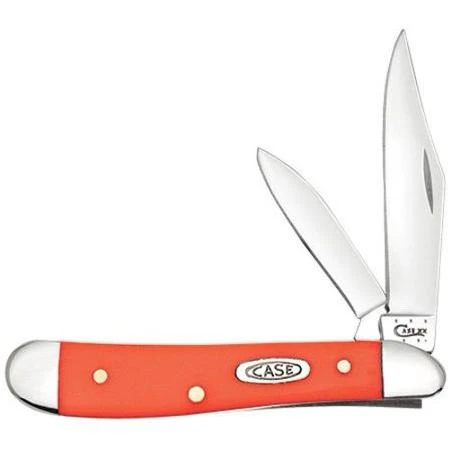 80504 Peanut Orange Synthetic Pocket Knife With Clip And Pen Blades