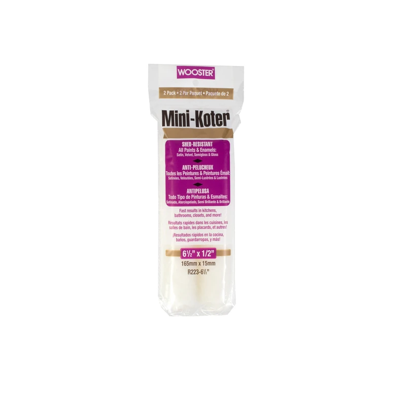 Wooster  Minikoter  Fabric  1/2 in.  x 6-1/2 in. W Mini  Paint Roller Cover  For Semi-Smooth Surface
