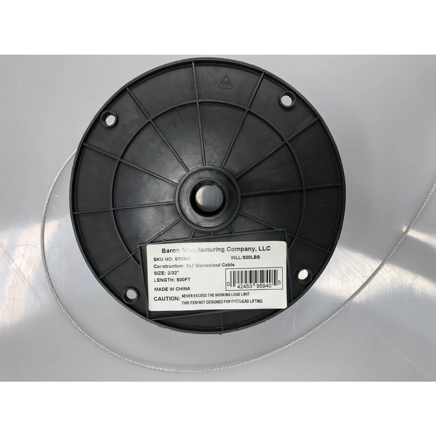Zinc Plated Galvanized Steel 0.09375 In. Diameter X 500 Ft. Length Cable