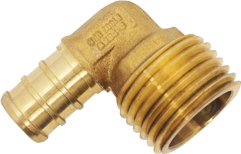 1/2 In. Brass Pex Barb X 1/2 In. Male Pipe Thread Adapter 90-degree Elbow