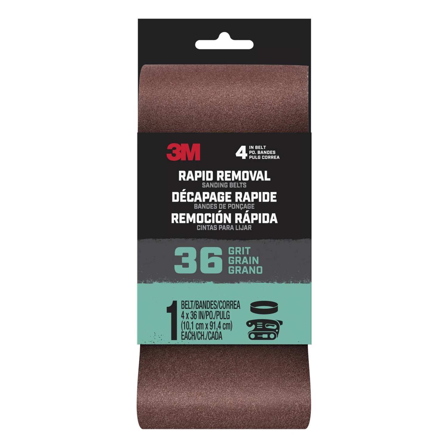 Rapid Removal 36 In. L X 4 In. W Ceramic Sanding Belt 36 Grit Coarse