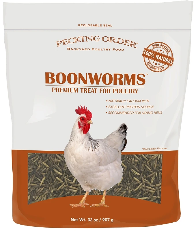 Boonworm Poultry Treats, 32 Oz, Model 009354, High Protein, Resealable Bag