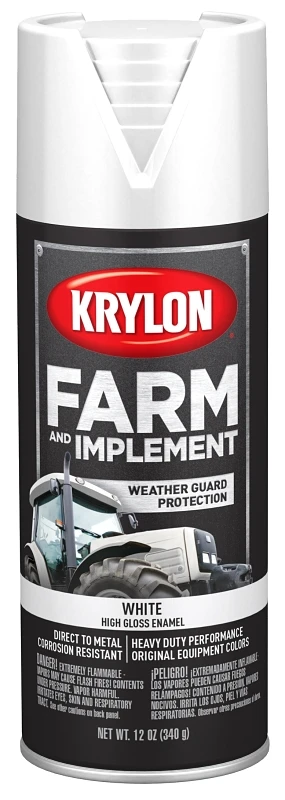 Farm & Implement Gloss White Spray Paint 12 Oz Aerosol - Model K01937008