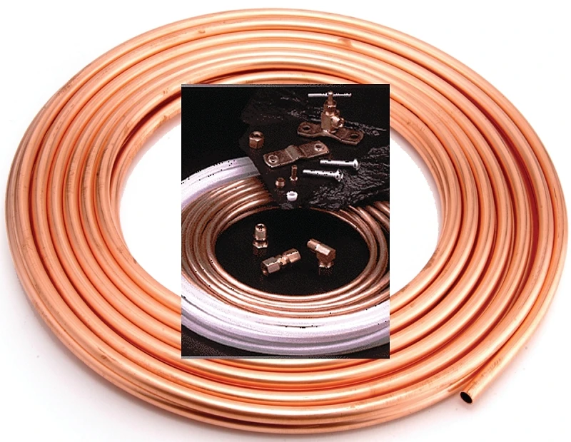 Anderson Metal 760005 15ft Lead Free Ice Maker Kit With Copper Tubing And Brass Fittings