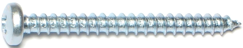 #10 X 2 In Zinc Plated Self-tapping Pan Head Screws 100 Pk, Model 03253