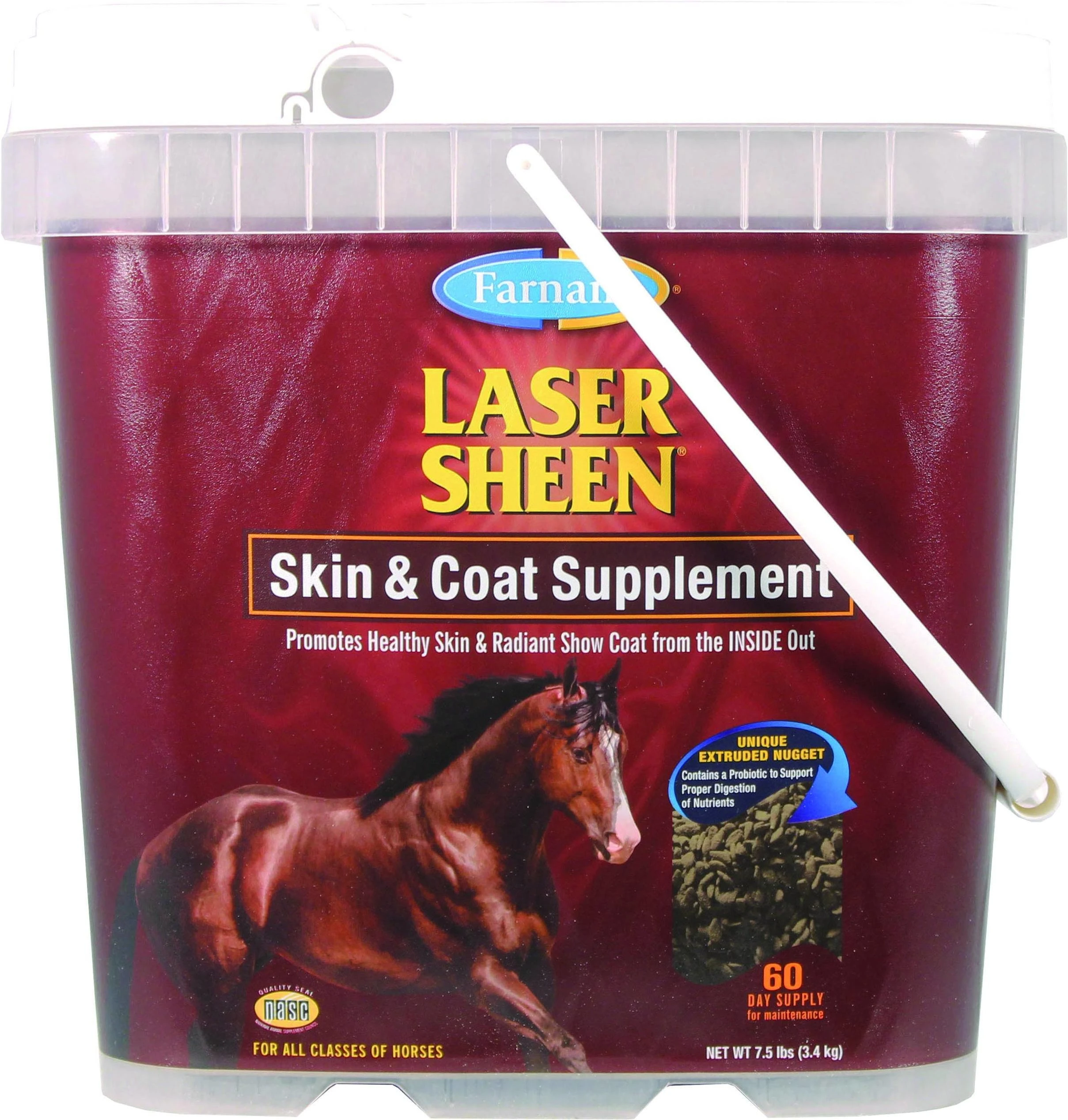 Laser Sheen Skin & Coat Supplement 7.5 Lb Bucket For Healthy Fur