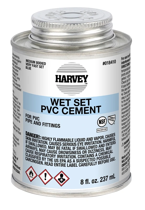 018410-24 Wet Set Pvc Cement, 8 Oz Dauber Can, Medium Bodied, Hot Blue