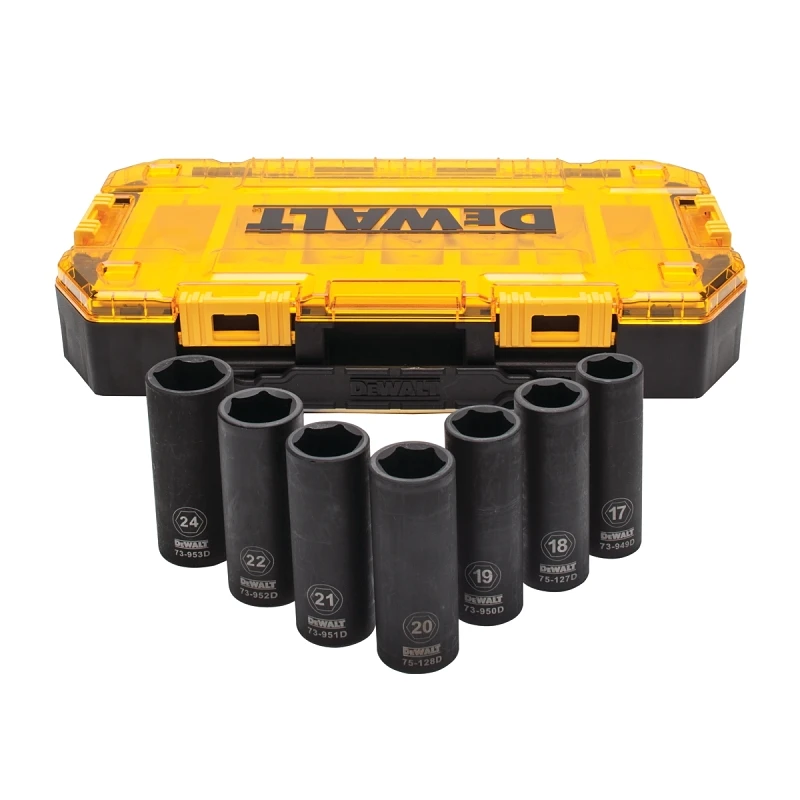 1/2 Inch Drive Metric Deep Impact Socket Set - 7 Piece