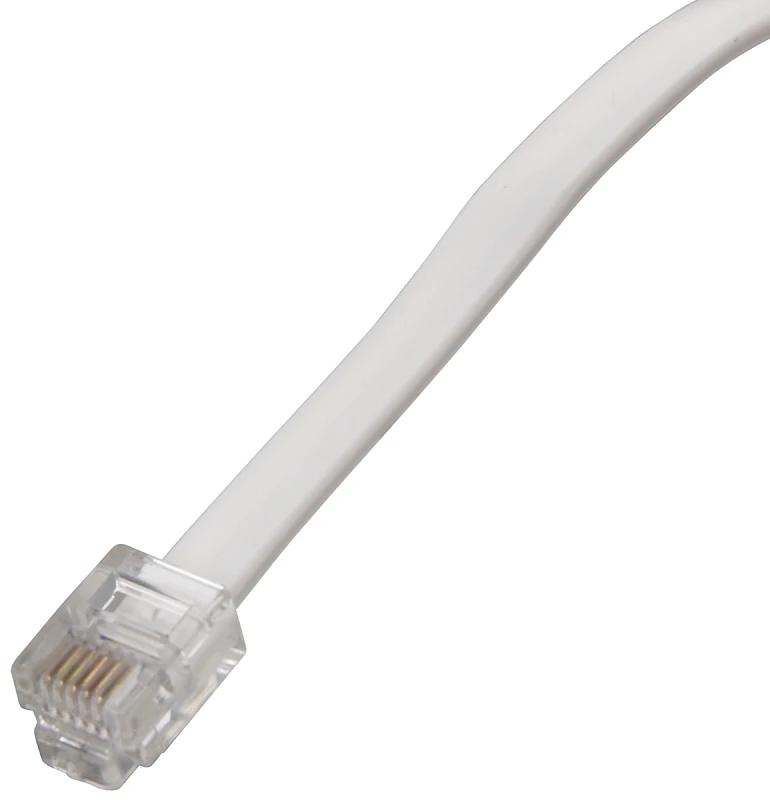 12 Foot White Telephone Line Cord Model Tl1012w For Landline Connections