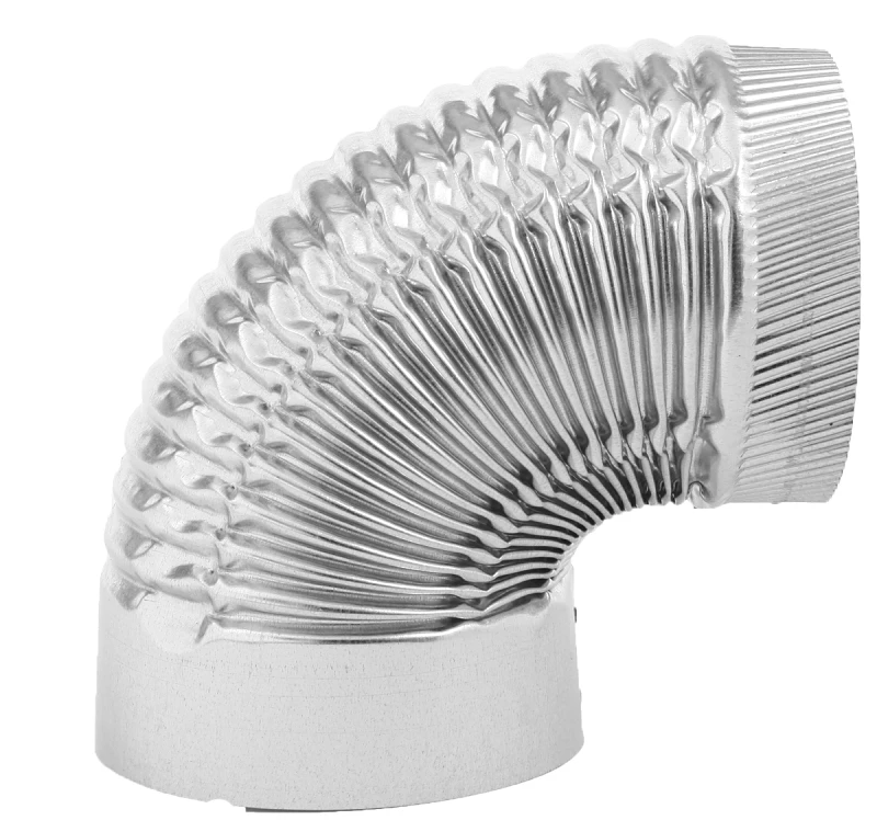 6 Inch 90 Degree Elbow Pipe, 28 Gauge Galvanized, Model Gv0326